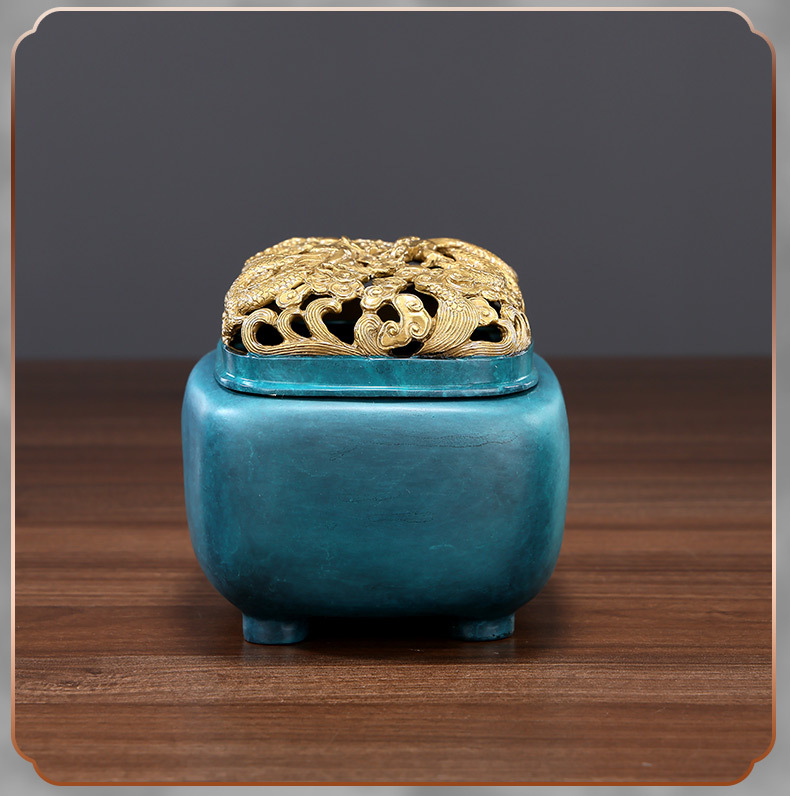 Brass Dragon Pattern Incense Burner Home Plate Incense Burner Tower Incense Burner Hollow Incense Burner
