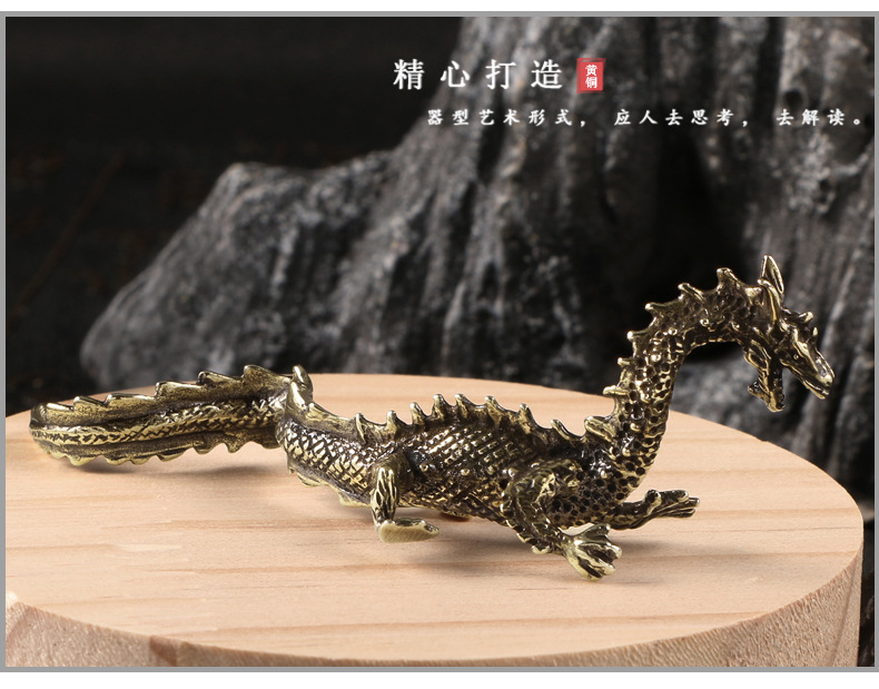 Chinese Loong Flying Dragon Brass Antique Antique Antique Making Old Ornaments