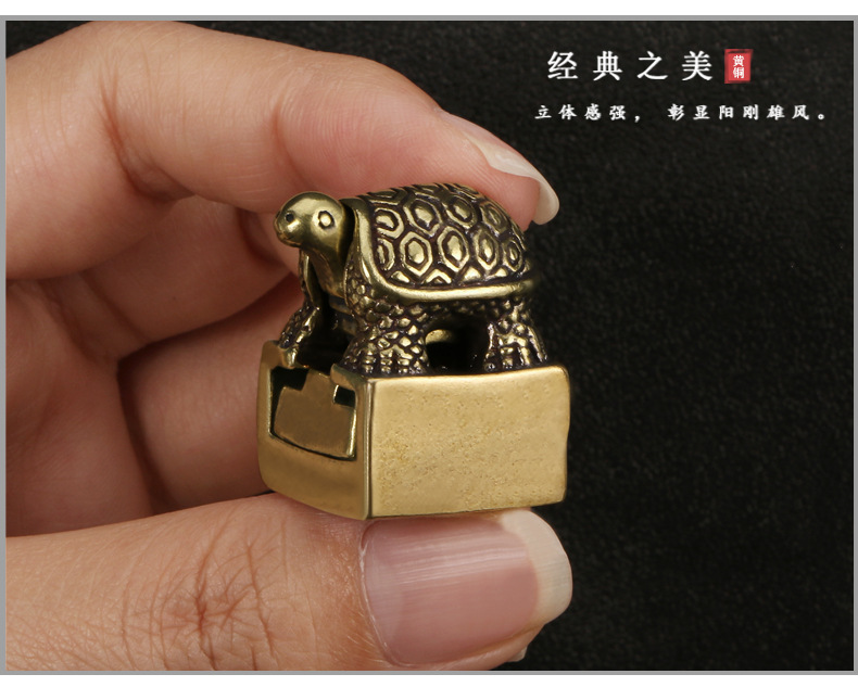 Han Dynasty turtle button copper seal, mother turtle seal, set seal, private seal, idle seal, collectible