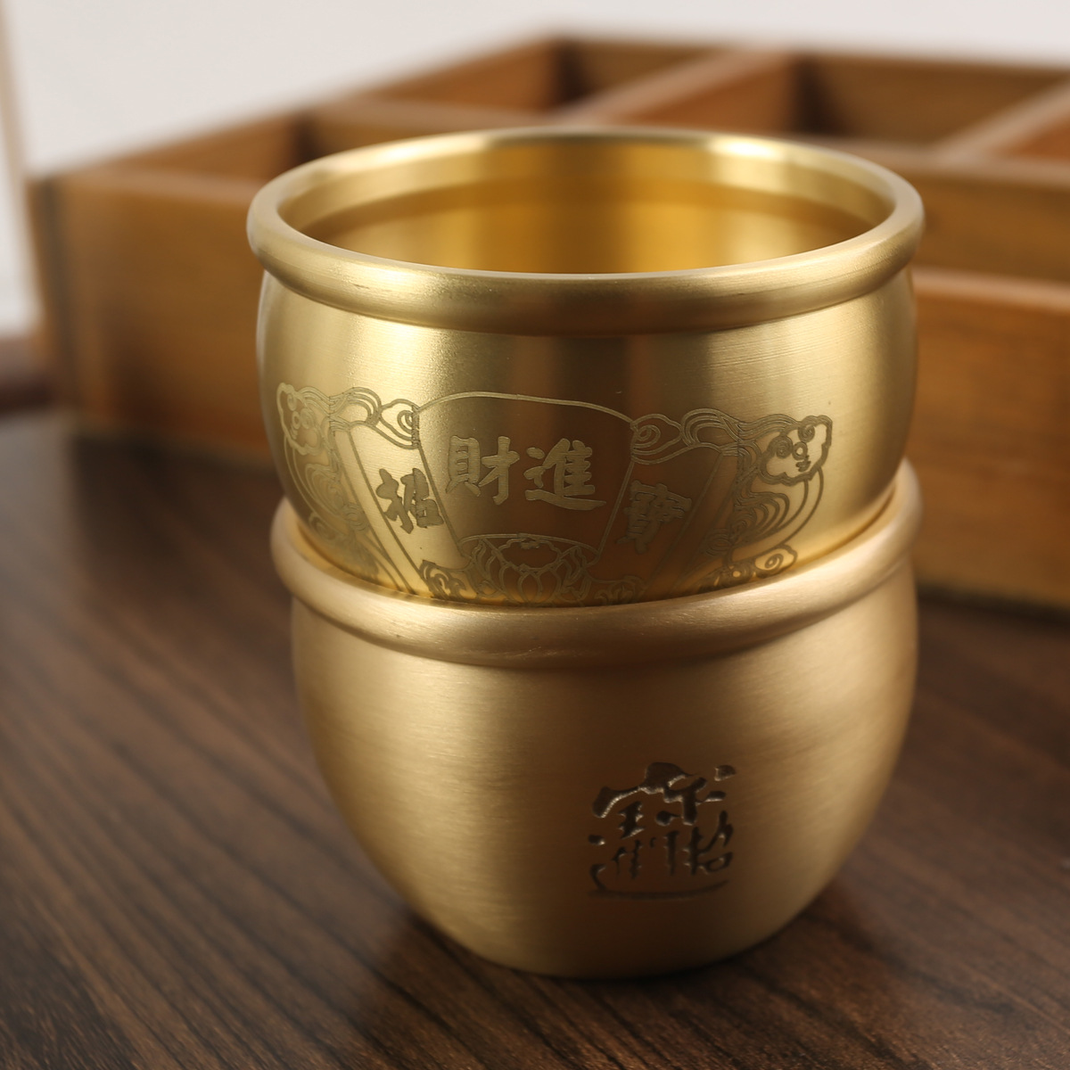 Creative ornament, pure copper treasure pot, golden cicada jar, copper ware