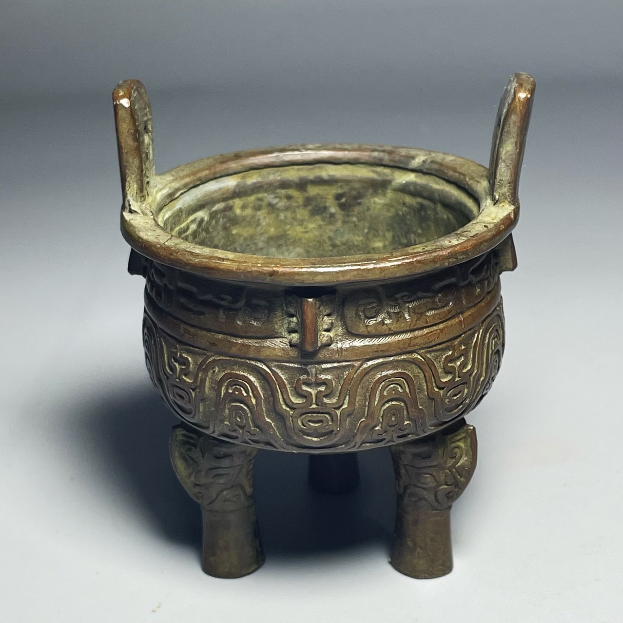 Pure Copper Xuande Furnace Wufu Linmen Incense Burner