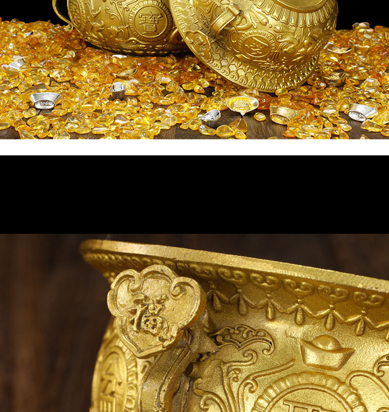 New brass treasure trove ornament, Ruyi copper basin