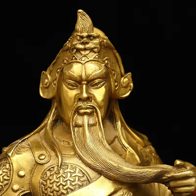 Brass large knife, Guan Gong character, home soft decoration ornament
