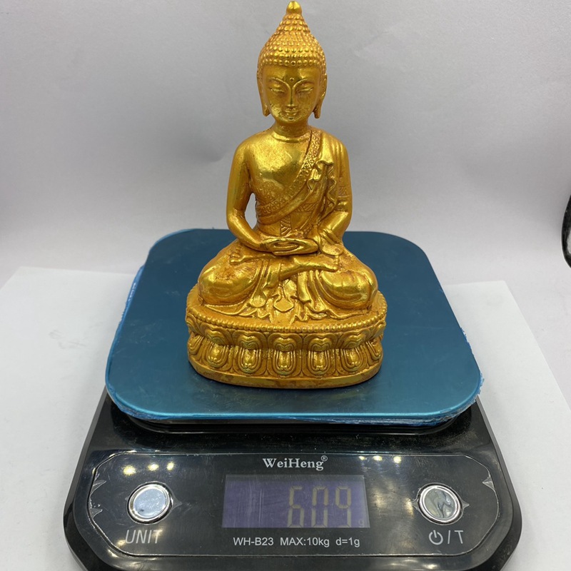 Vintage gilded Buddha statue small home desktop decoration ornament small Buddha statue