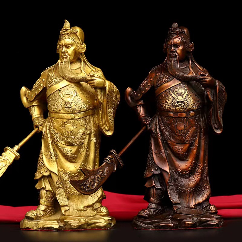 复制Brass large knife, Guan Gong character, home soft decoration ornament