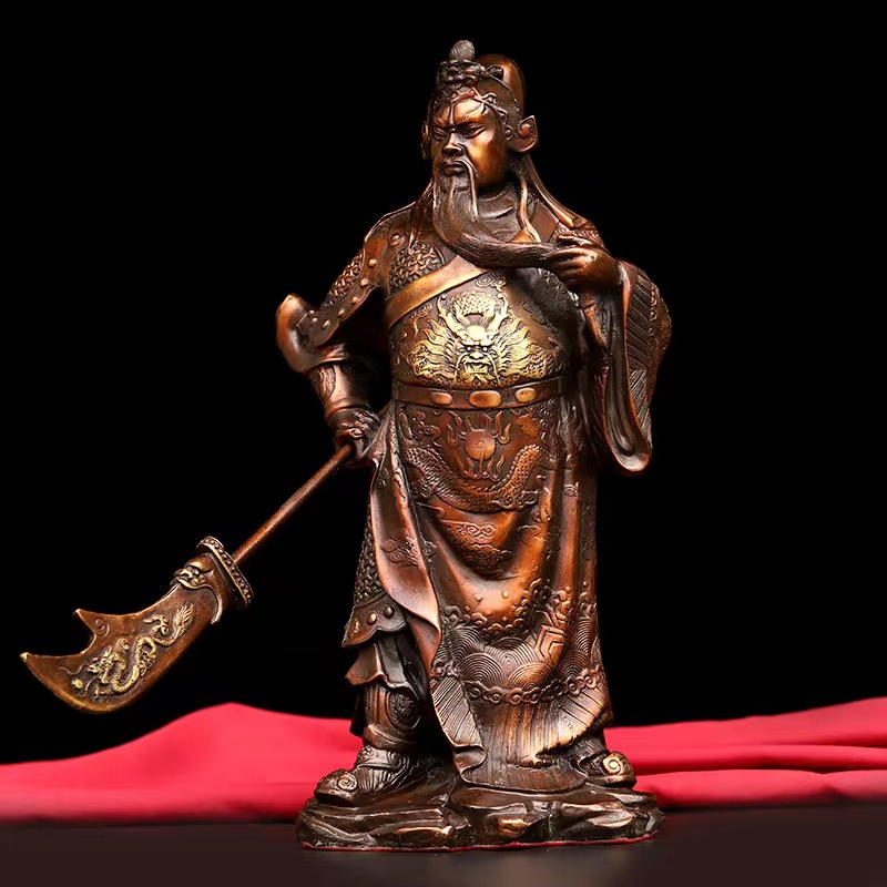 复制Brass large knife, Guan Gong character, home soft decoration ornament