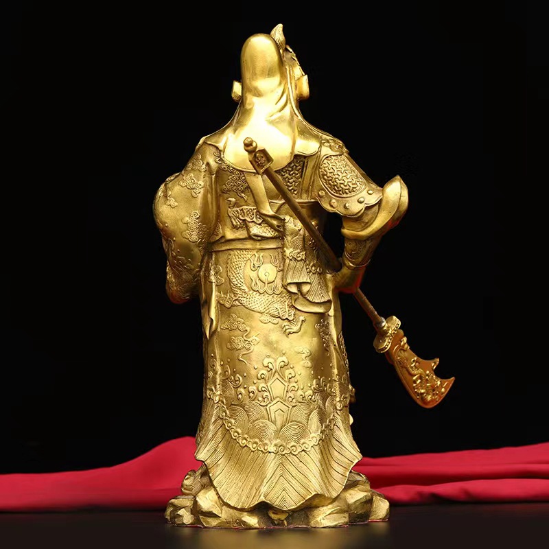 Brass large knife, Guan Gong character, home soft decoration ornament