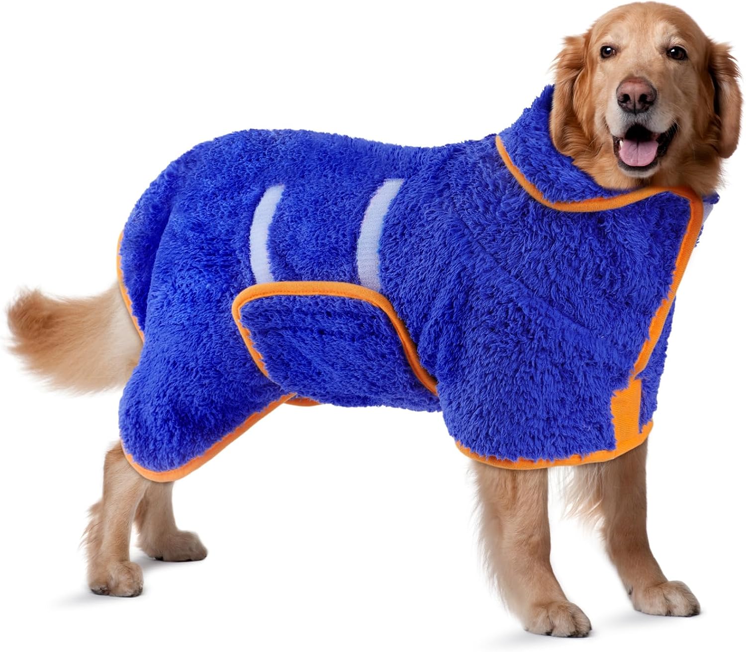 Adjustable Pet Bath Robe, Quick Drying Pet Grooming Cloak with Hook & Loop Fastener,
