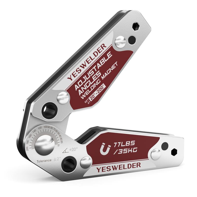 YESWELDER Adjustable Angle Welding Magnet, 20-200° Magnetic Welding Holder of 77LBs Holding Power Welding Accessory