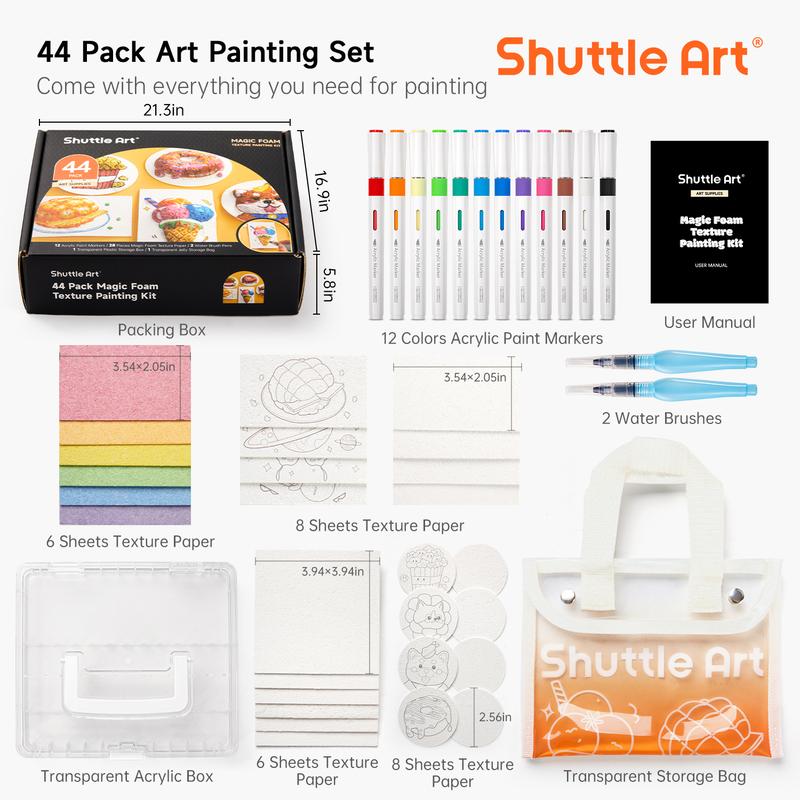 44 Pcs Magic Foam Texture Painting Kit,