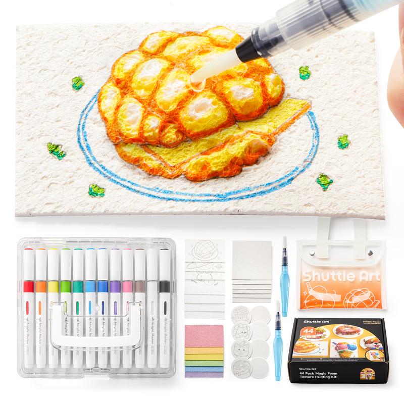 44 Pcs Magic Foam Texture Painting Kit,