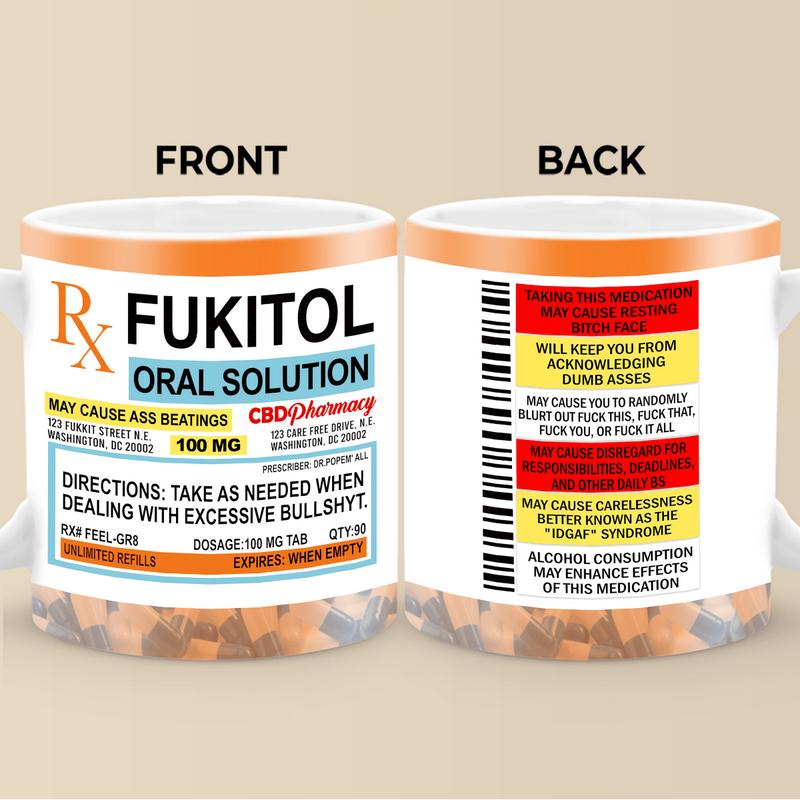 Funny Prescription Label 11 Oz Mug – Ideal Gag Gift For Friends Or Coworkers,