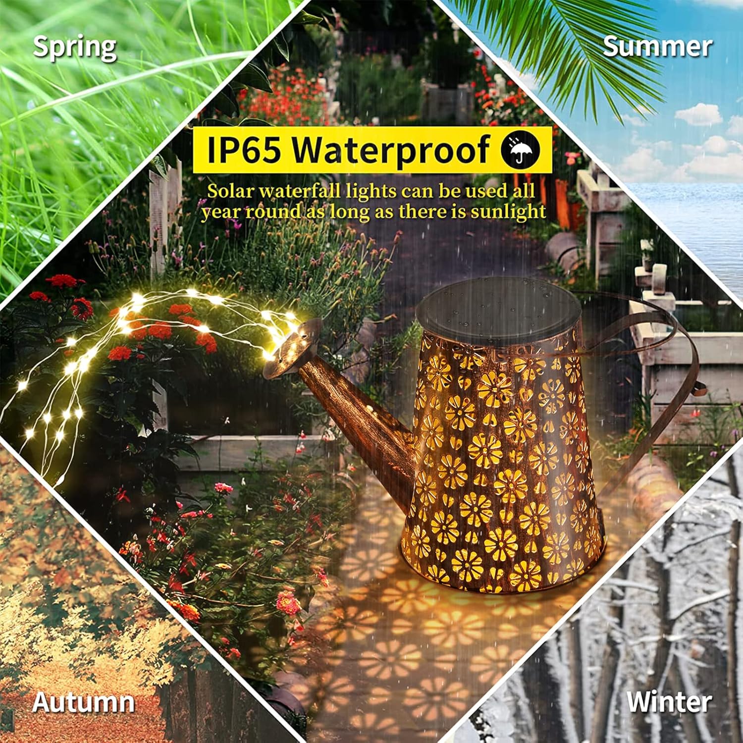 Solar Powered Garden Shower Light