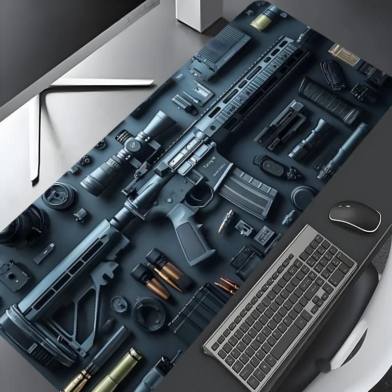 Cool Military Weapon Build Weapon Parts Display Large Gaming Mouse Pad
