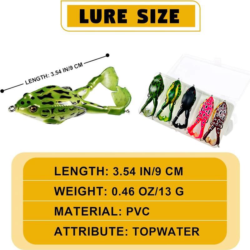 FINXTIDE 5PCS Frog Lures Baits Fishing Tools