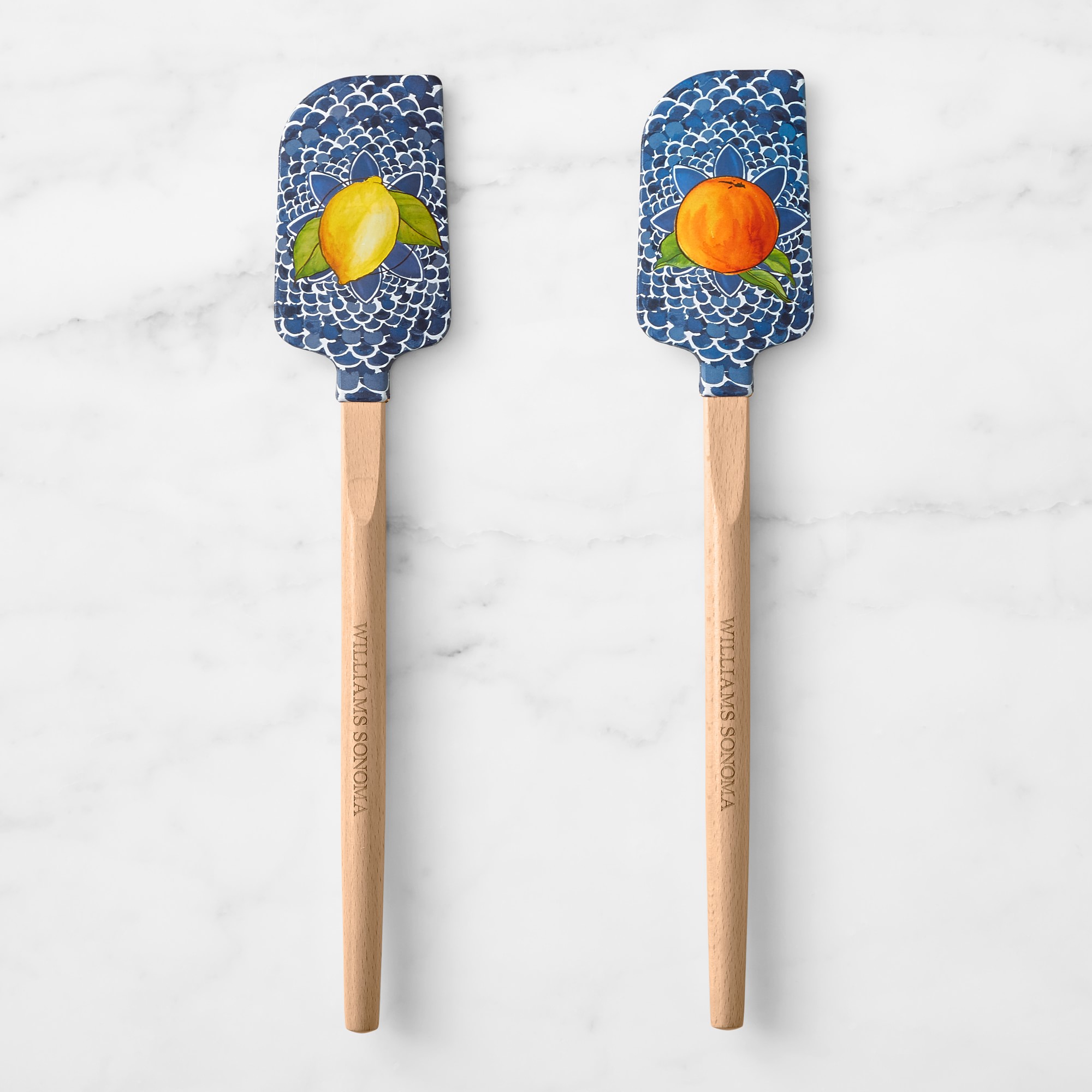 Sicily Orange Silicone Wood Spatula, Medium