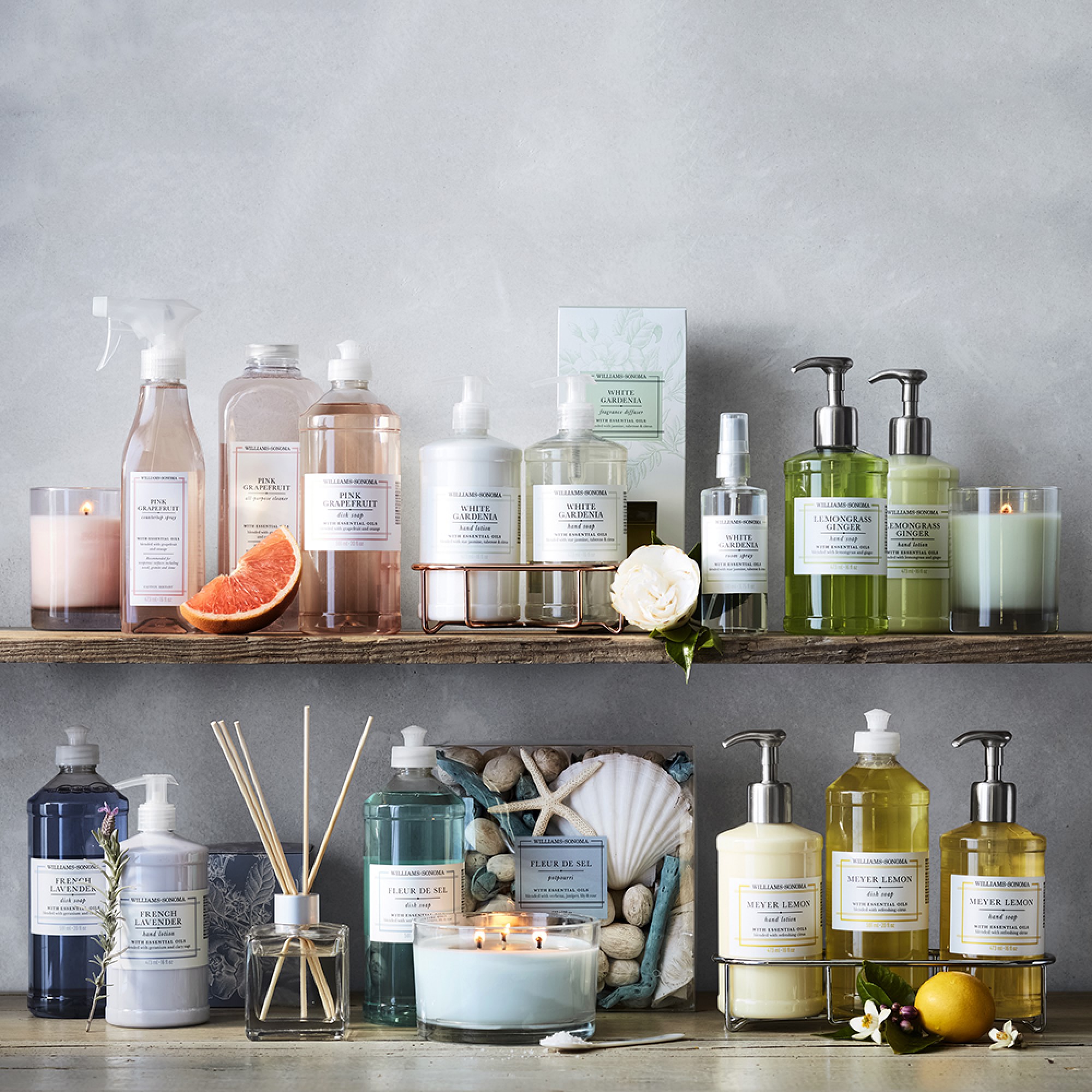 Williams Sonoma White Gardenia Hand Soap & Dish Soap 3-Piece Kitchen Set