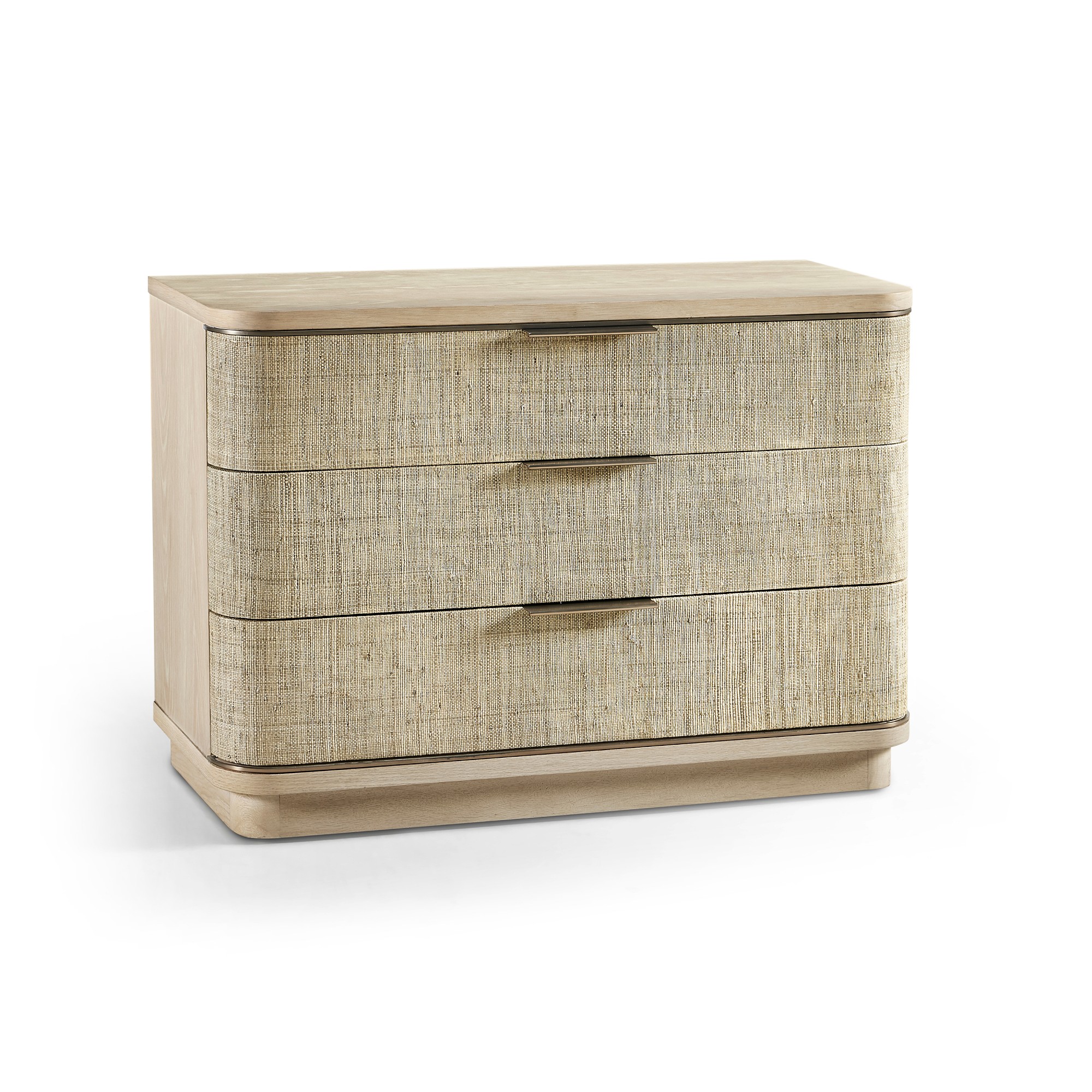 Seiche 3-Drawer Large Grass Cloth Nightstand (42
