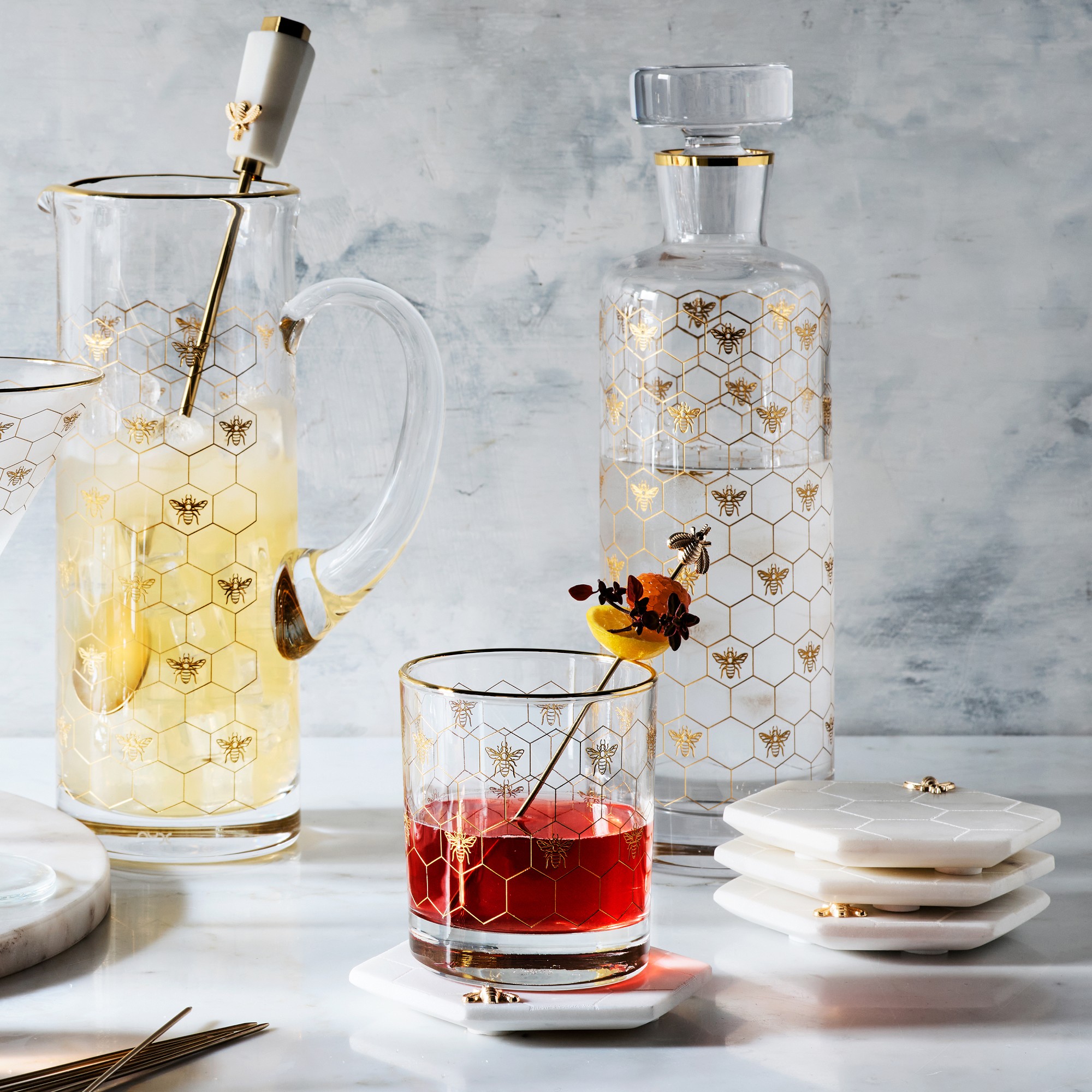Honeycomb Glass Pitcher