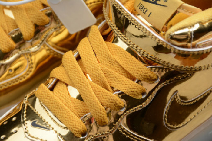 KIDS NIKE AIR FORCE 1 MID WB METALLIC GOLD 314197-8100 - CCSHOES