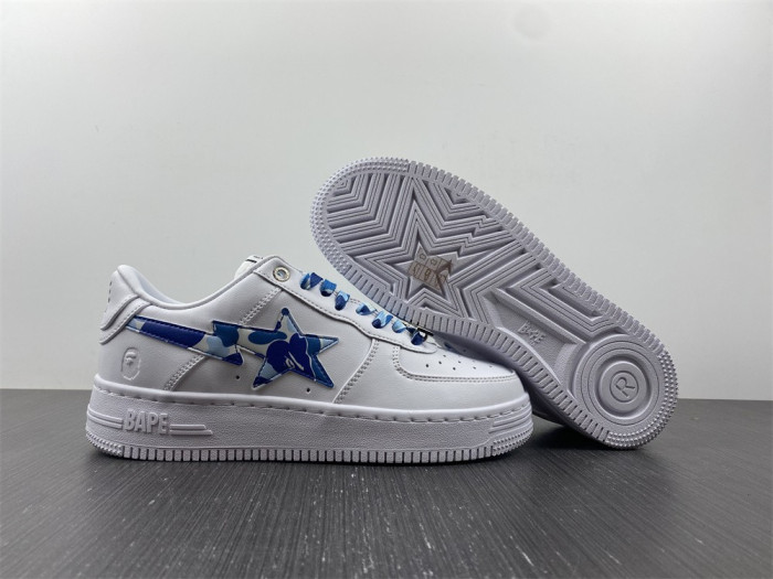 A BATHING APE SK8 STA LOW WHITE ABC CAMO BLUE - CCSHOES