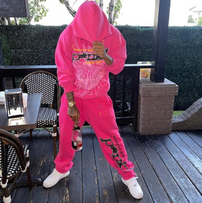 Men's Sp5der Print Tracksuit Two Piece Set - CCSHOES