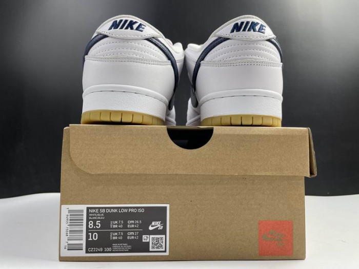 Nike SB Dunk Low Orange Label White Navy CZ2249-100 - CCSHOES