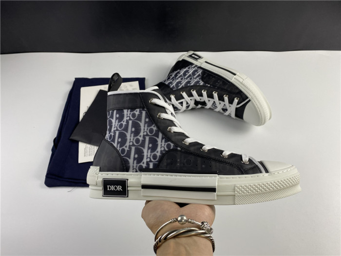 DR B23 High Top Oblique Sneaker Black & White - CCSHOES