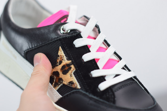 GGD Women’s fuchsia and leopard-print Yeah sneakers - CCSHOES