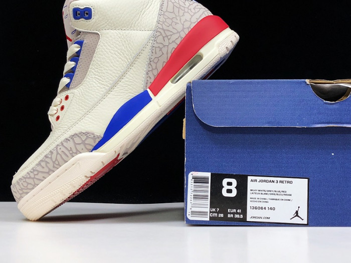 Air Jordan 3 Retro "CHARITY GAME" sail red mens 136064-140 - CCSHOES