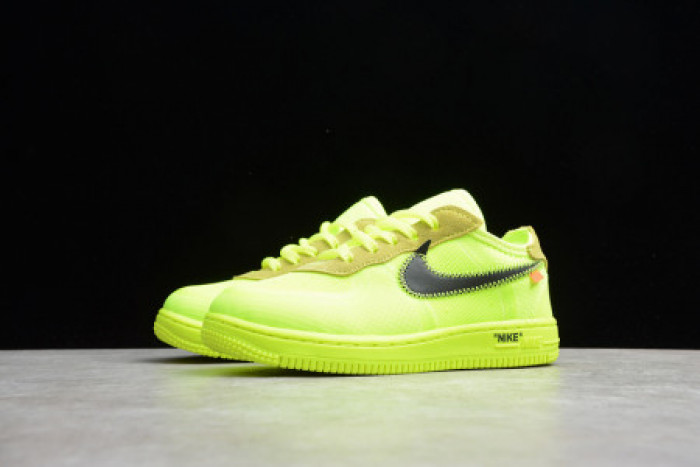 AIR FORCE 1 TD X OFF WHITE VOLT HYPER JADE CONE TODDLER BV0853-700 - CCSHOES