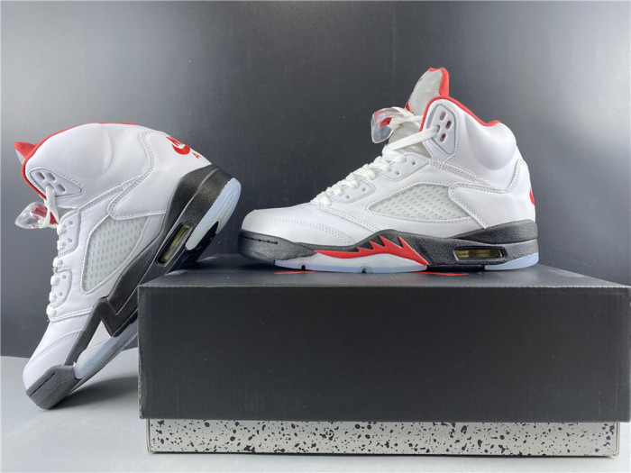 Air Jordan 5 Retro Fire Red Silver Tongue (2020) DA1911-102 - CCSHOES