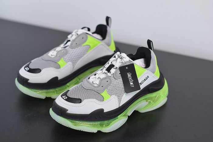 BLCG SNEAKER TRIPLE.S.GOMMA GREY WHITE GREEN 541624 W2FR1 8297 - CCSHOES