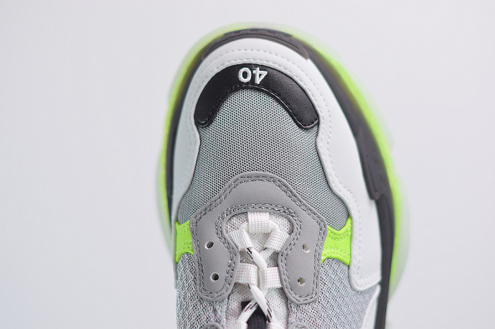 BLCG SNEAKER TRIPLE.S.GOMMA GREY WHITE GREEN 541624 W2FR1 8297 - CCSHOES