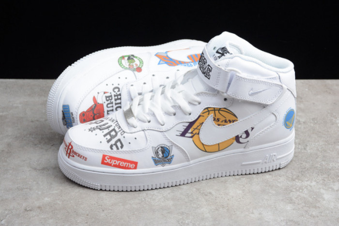 AIR FORCE 1 MID NBA WHITE AQ8017-100 - CCSHOES