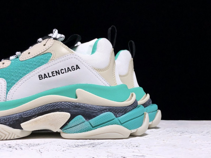 Balencaiga Triple S White Grey Turquoise (W) 524039 W09OH 3005 - CCSHOES