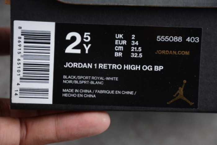 KIDS AIR JORDAN 1 RETRO HIGH OG 'GAME ROYAL' 555088 403 - CCSHOES