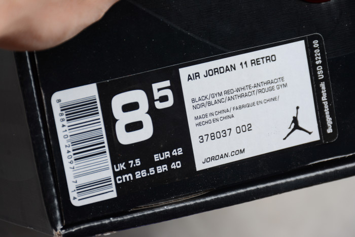 Air Jordan 11 Retro BP "72-10" black mens 378037-002 - CCSHOES