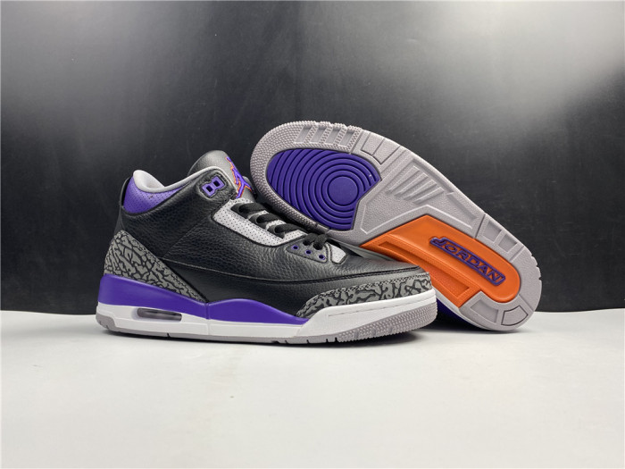 Air Jordan 3 Retro Black Court Purple CT8532 050 - CCSHOES