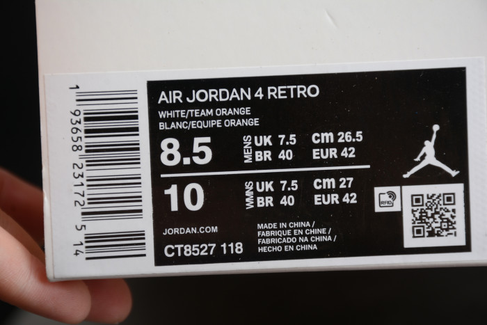 Air Jordan 4 “Team Orange”CT8527-118 - CCSHOES