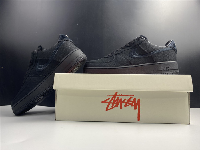 NIKE AIR FORCE 1 LOW STUSSY BLACK CZ9084-001 - CCSHOES