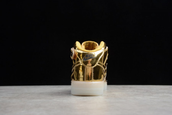 KIDS NIKE AIR FORCE 1 MID WB METALLIC GOLD 314197-8100 - CCSHOES