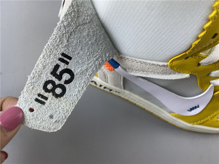 Air Jordan 1 x Off-White NRG White/Dark Powder Yellow-Cone AQ0818-149 - CCSHOES