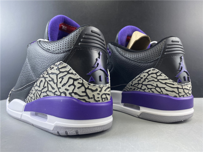 Air Jordan 3 Retro Black Court Purple CT8532-050 - CCSHOES