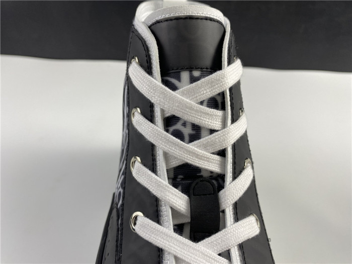DR B23 High Top Oblique Sneaker Black & White - CCSHOES