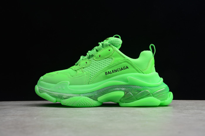 BLCG Triple S Neon Green Clear Sole 544351 W09OL 3801 - CCSHOES