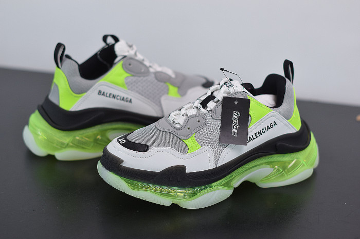 BLCG SNEAKER TRIPLE.S.GOMMA GREY WHITE GREEN 541624 W2FR1 8297 - CCSHOES