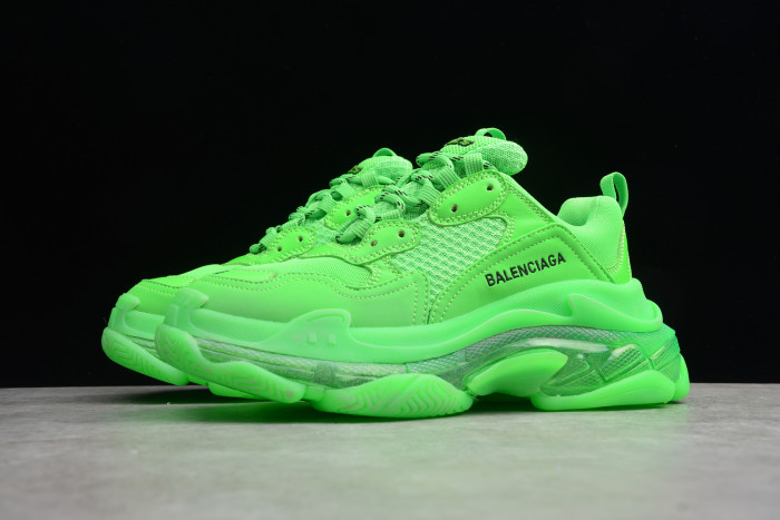 BLCG Triple S Neon Green Clear Sole 544351 W09OL 3801 - CCSHOES
