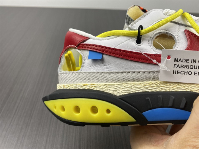 Off-White x Nike Blazer Low "White/University Red" DH7863-100 - CCSHOES