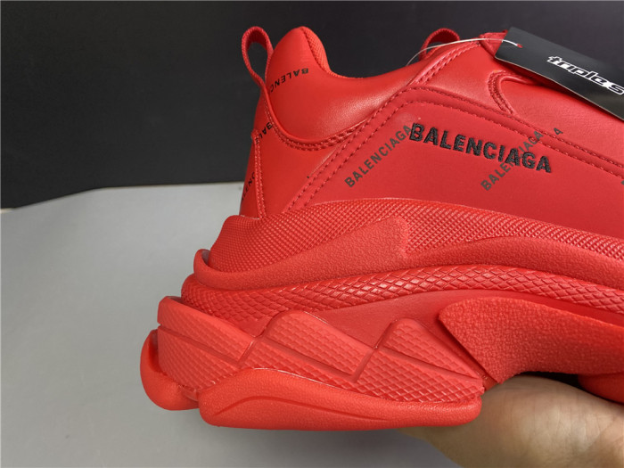 BLCG ALL OVER LOGO TRIPLE S SNEAKER RED 524039 W2FA1 7632 - CCSHOES